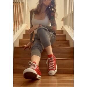 CONVERSE All Star Chuck Taylor High Top Red Shoes Women’s Size 9